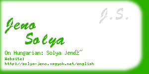 jeno solya business card